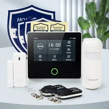 HOMSECUR Wireless WIFI 4G 2G SMS Autodial Burglar Alarm System Touch Screen