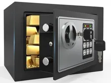 Small Safe Box for Money with Code and Keys，Solid Mini Safe for Kids with Dig...