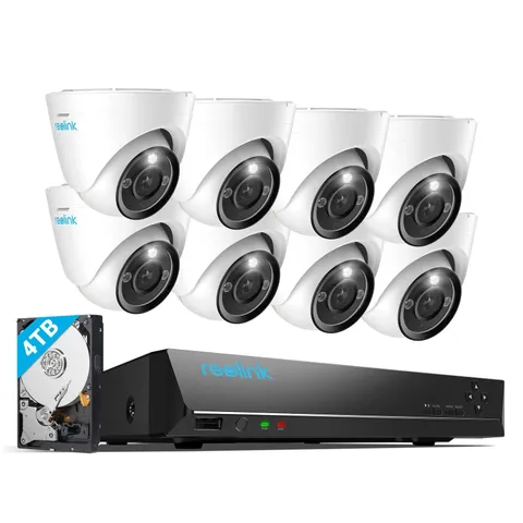 Reolink 16 Channel 4K+ Security Camera System with 8 Wired Dome Cameras and 4...