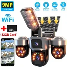 Camara De Seguridad Solar Inalambricas Para Exterior Con Vision Nocturna y Audio