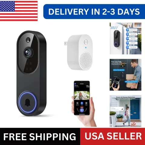 WiFi Ring Doorbell 1080P HD Security Camera Wireless Door Bell Camera With Chime