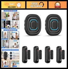2-in-1 Door Chime Alarm - Waterproof Sensor, 800FT Range, 30 Melodies, Safety Al