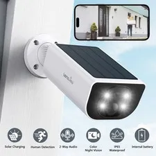 Wansview 3MP Solar Security Camera Wireless Battery USB WiFi Outdoor 2-Way Audio