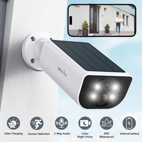 Wansview 3MP Solar Security Camera Wireless Battery USB WiFi Outdoor 2-Way Audio