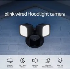 Blink Wired Floodlight Camera 2600 Lumens HD Live View Motion Detect NEW Sealed