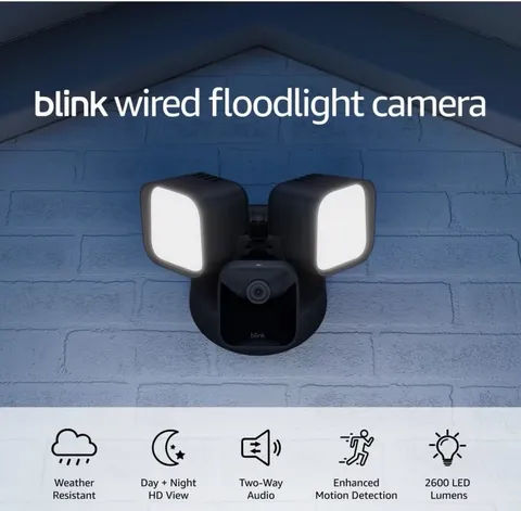 Blink Wired Floodlight Camera 2600 Lumens HD Live View Motion Detect NEW Sealed