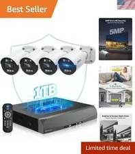 Advanced 8-Channel 5MP Wired Camera Security Kit with 1TB Storage & Night Vision