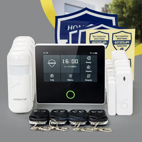 HOMSECUR Wireless WIFI 4G GSM SMS Autodial Burglar Alarm System Touch Screen