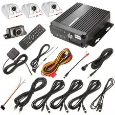 4Ch Vehicle Car Mobile DVR 3G GPS Safety Vision For 128G SD + 4 Camera Kit