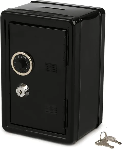 Frcctre Kids Safe Bank 7"H x 4.7"L x 3.9"W Black Combination Lock