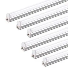 Barrina (6 Pack LED T5 4 Feet-6 Power Cords, 6500k Super Bright White