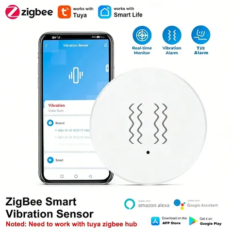 Smart Vibration Sensor Real-time Monitoring Detection Alarm Remote Notification