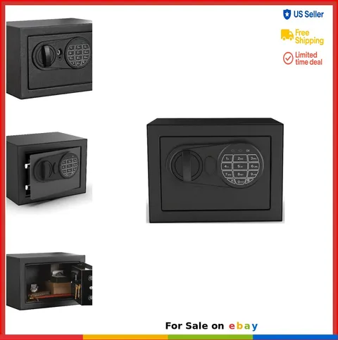 Small Digital Safe Electronic Lock Steel Security Box with Backup Key Wall Mount