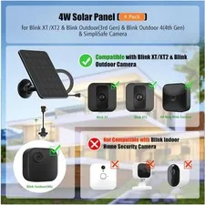Solar Panel for Blink Outdoor 2K+/XT3 - 4 Pack