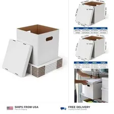 CRUGLA Vinyl Record Storage Boxes with Lids 7 Pack, 13 Inch Cube, Collapsible...