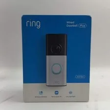 New Ring Wired Doorbell Plus Gen 2 Doorbell Camera Black/White 5DFYA3