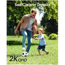 2K Outdoor Security Cameras, 2-Pack, WiFi, Motion Detection