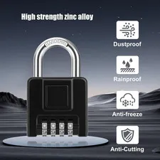 [Hardened] Outdoor Combination Lock,  Heavy Duty Weatherproof Padlock | One-P...