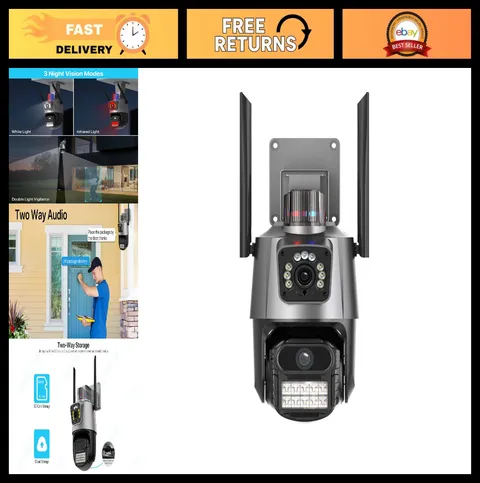 3K 6MP Wireless PTZ Security Camera - Waterproof, Human Detection, Alexa Compati
