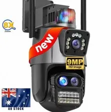 HD 9MP Double Lens PTZ WIFI Home Security Camera  CCTV 2 Way Audio PIR Detection