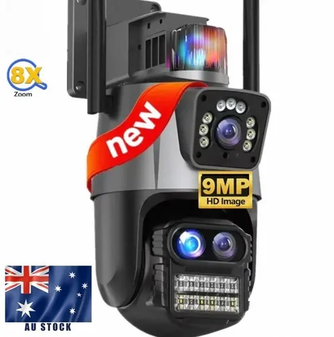 HD 9MP Double Lens PTZ WIFI Home Security Camera  CCTV 2 Way Audio PIR Detection