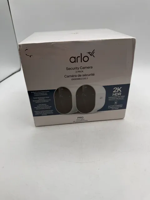 Arlo Pro 6th Gen 2K HDR Wireless Security Camera 2-Pack White - New Sealed