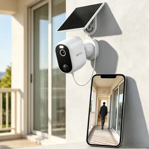 INFIYA 3MP Home Solar Security Camera Outdoor Wireless WiFi 2K PIR Detection