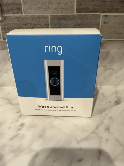Ring Wired Doorbell Plus Upgraded with add security and sleek design NEW SEALED