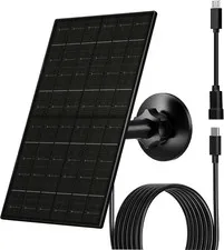 6W Solar Panel for Security Camera, Usb-C/Micro USB