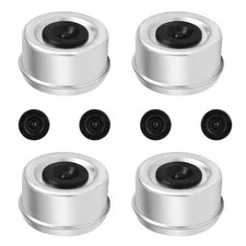 4Pack 2.72'' Trailer Hub Cap Wheel 2.72 inch/69.1 mm, Silver & Black 