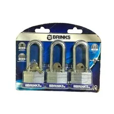 (3) BRINKS Brand Padlocks 162-44302 High Security Steel Locking Cut Resistant