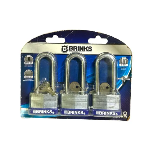 (3) BRINKS Brand Padlocks 162-44302 High Security Steel Locking Cut Resistant