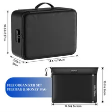 Fireproof Document Bag Set Portable Travel And Home Storage Bag