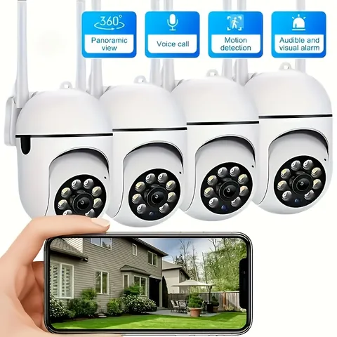 4pcs Wireless WiFi Pet Security Camera, Outdoor Weather-proof Water-proof Camera