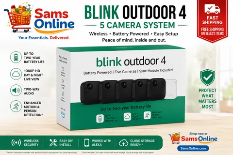 Blink Outdoor 4 Wireless 5-Camera Security System 1080p HD Alexa New