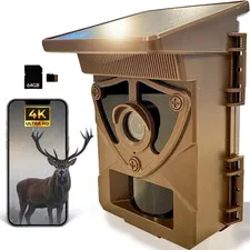 Solar Trail Camera Hunting Camera Game Surveillance 4k 64MP Video 2” TFT