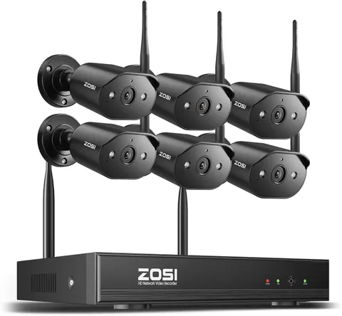 ZOSI 8CH 3MP 6PK Camera WiFi Security Camera System Two-Way Audio Outdoor IP66
