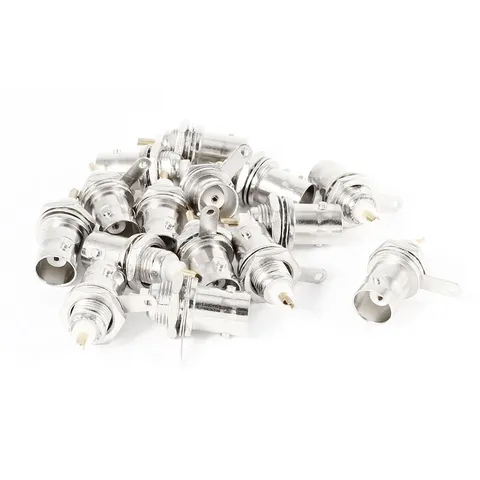 15 Pcs BNC Chassis Panel Mounted Socket Female Soldering Type Connector Metal