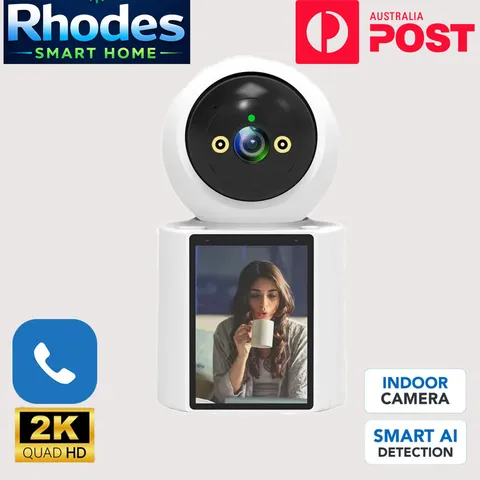 3MP 2-Way 2K Video Call Indoor Security Camera/2.8Inch Screen/One-Button Call
