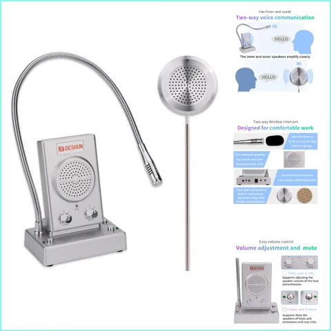 Intercom System Two Way Window Microphone Speaker for Bank Hospital Office