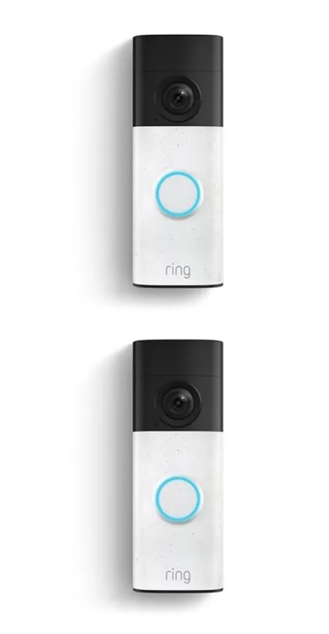 2 Pack Ring - Battery Doorbell (newest model) Retinal 2K with wide-angle Nib
