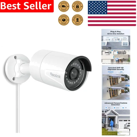 Outdoor Indoor 5MP PoE  Camera Person Vehicle Detection 100ft Night Vision