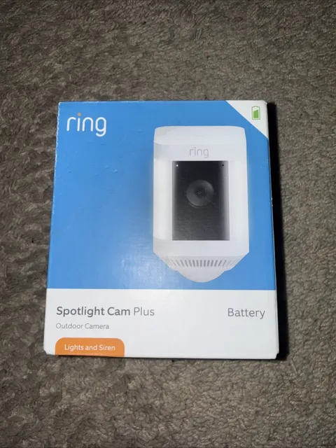 Ring - Spotlight Cam Plus Outdoor/Indoor Wireless 1080p Battery Camera - White