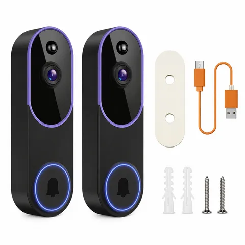 2 Pack Wireless Security Camera 1080P WiFi Doorbell 166° Night Vision
