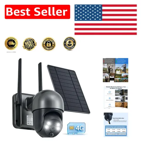 No WiFi Cellular Security Camera, 2K HD Solar-Powered with Remote Access