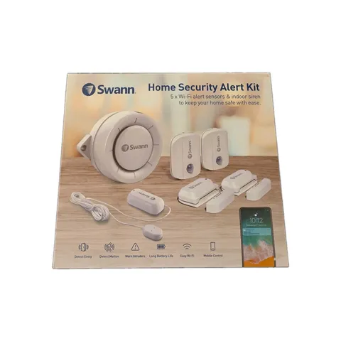 SWANN WiFi Home Security Kit  5 Alert Sensors &  Indoor Siren Motion Window Door