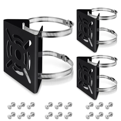 3 Pcs Universal Vertical Pole Mount for Wall Mounting Bracket with 6 Loops So...