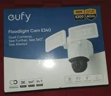eufy Security Floodlight Camera E340 Wired 3K PTZ Dual 360 Camera Dual-Band NEW 