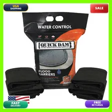 Quick Dam Qd65-4 Water Activated 5Ft Flood Barrier 4 Pack Black