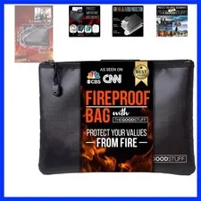 Fireproof Money Bag for Cash 10" x 13" – Waterproof Document Holder with Zipp...